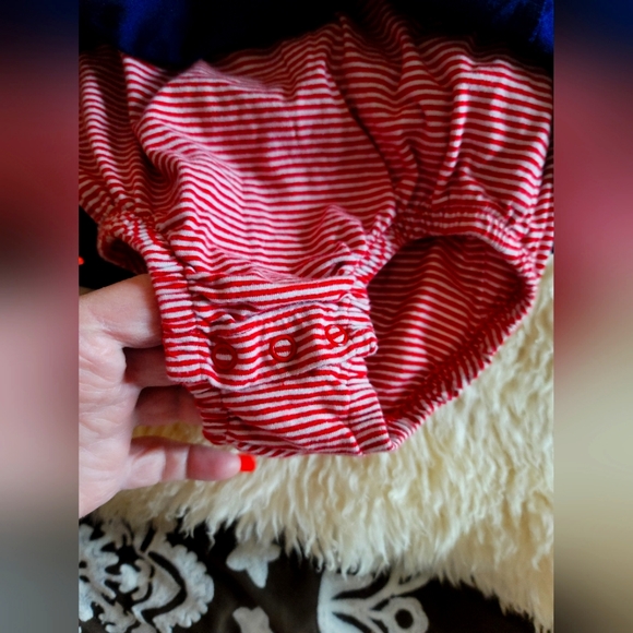 Carters  Child of Mines Girl's Dress Red Blue Polka Dot Stripe 18 months Used 6x - Picture 6 of 10